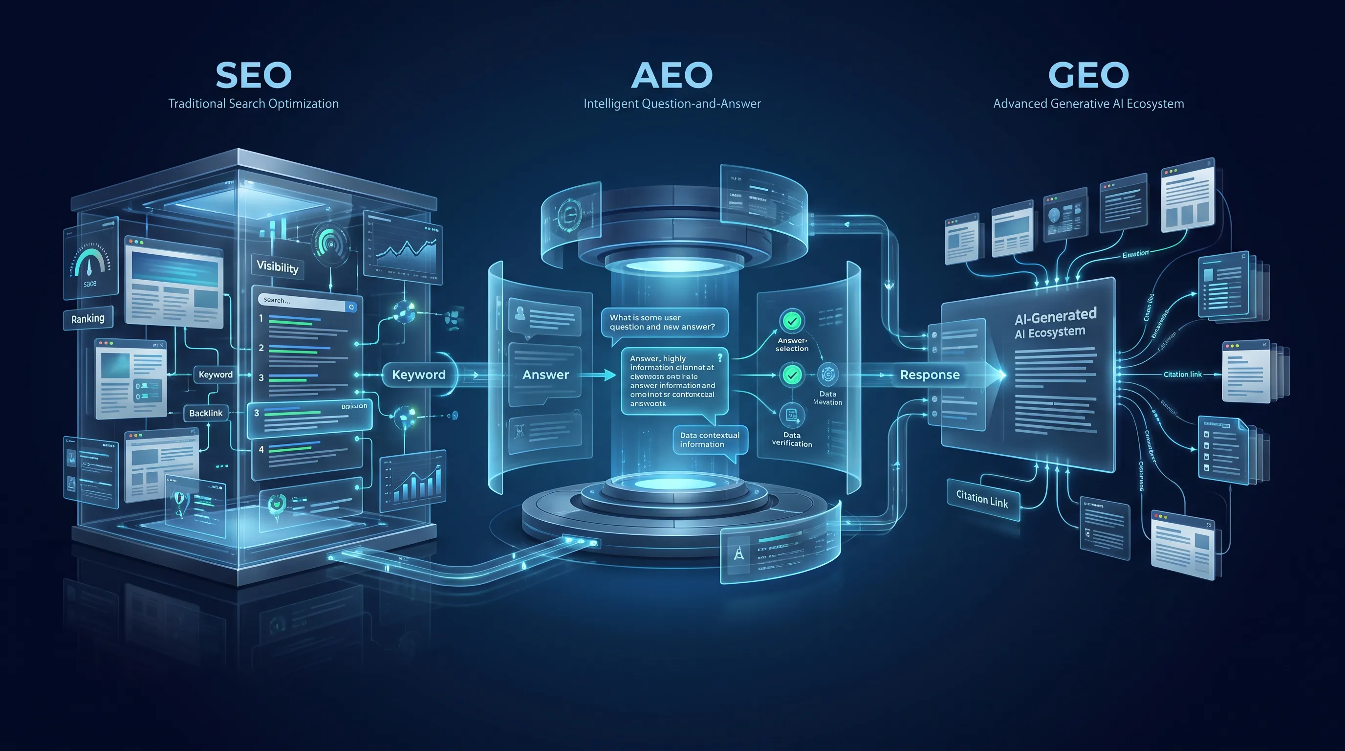 SEO vs AEO vs GEO: The Complete Guide — 2027 Edition book cover