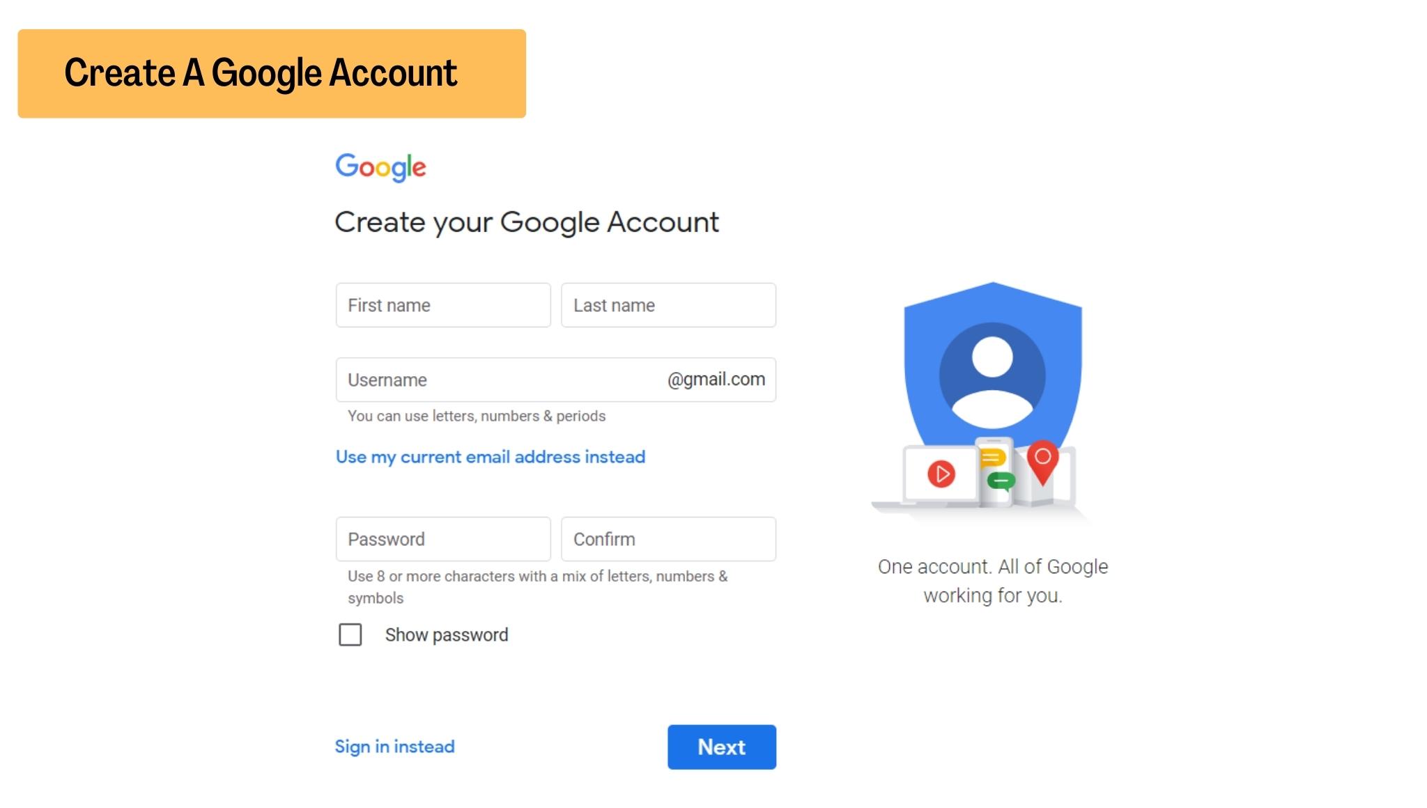 Create a Google account