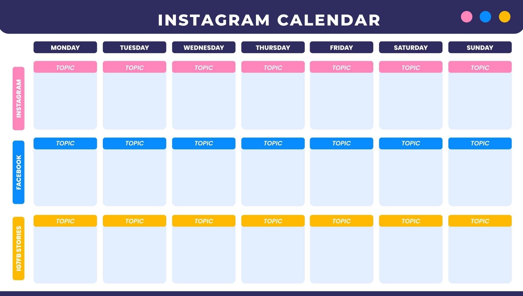 Instagram calendar