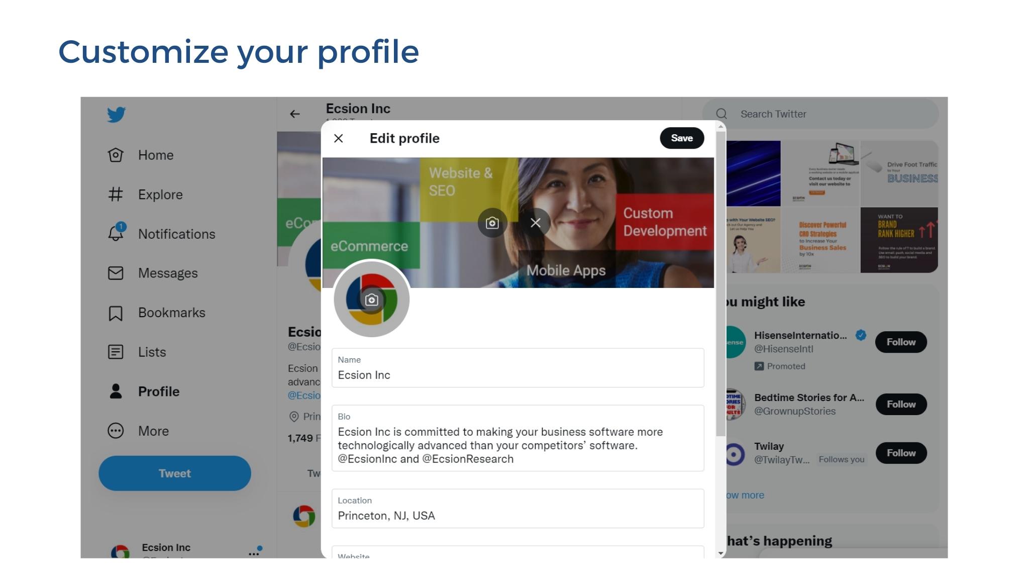 Customize your profile