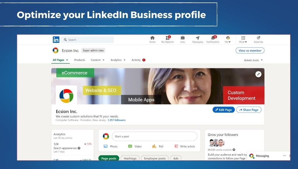 Optimize your LinkedIn Business profile