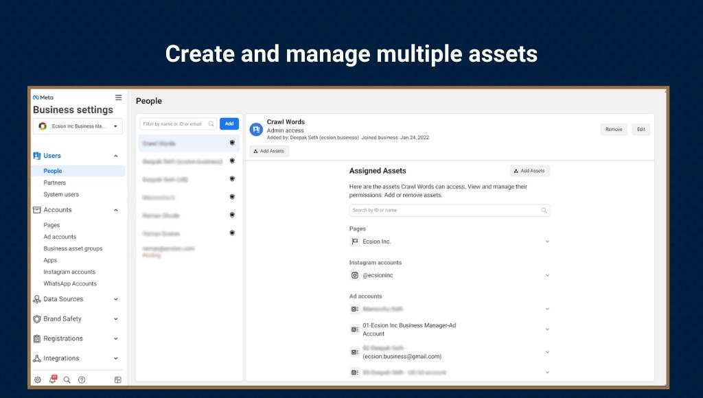  Create and manage multiple assets