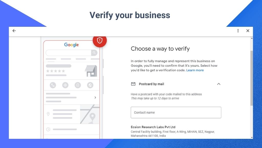 Verify your business