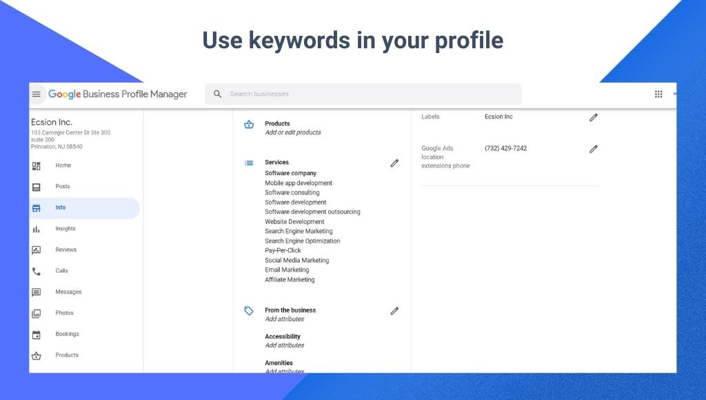Use keywords in your profile