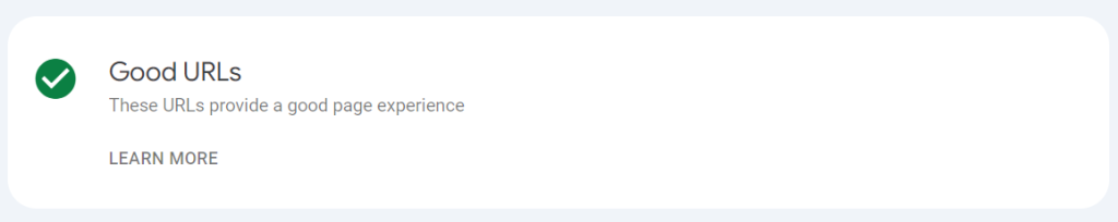 URLs provide a good page experience URLs provide a good page experience